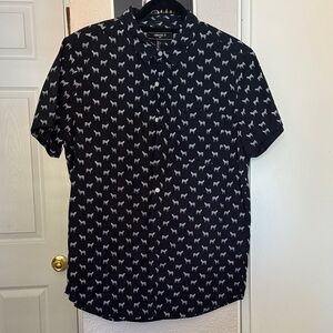 Black and White Zebra Print Men's Shirt